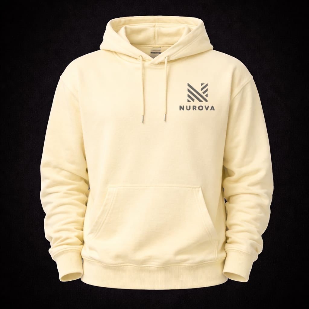 NUROVA Premium Black Hoodie Minimal Streetwear Essential