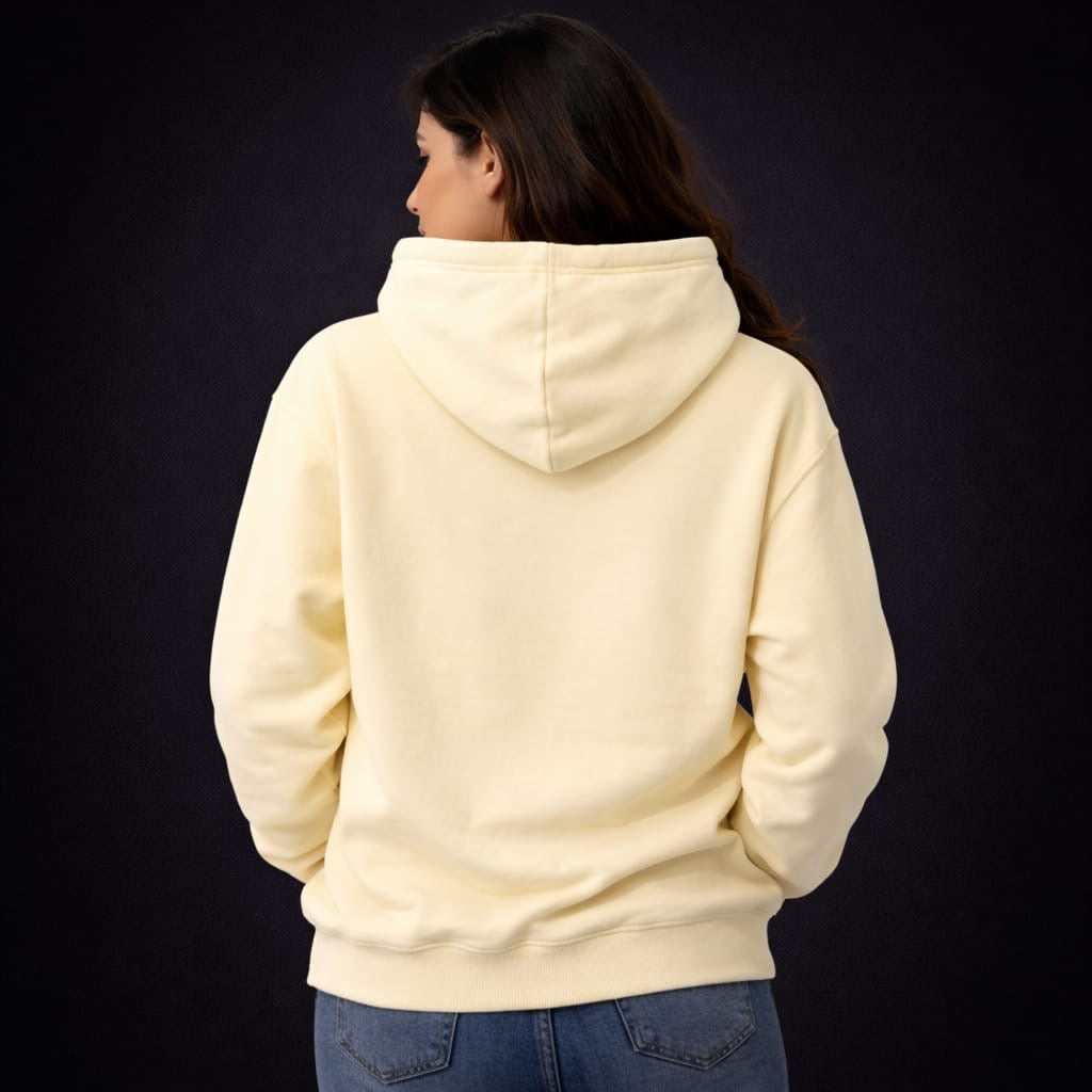 NUROVA Premium Cream Hoodie Minimal Streetwear Essential