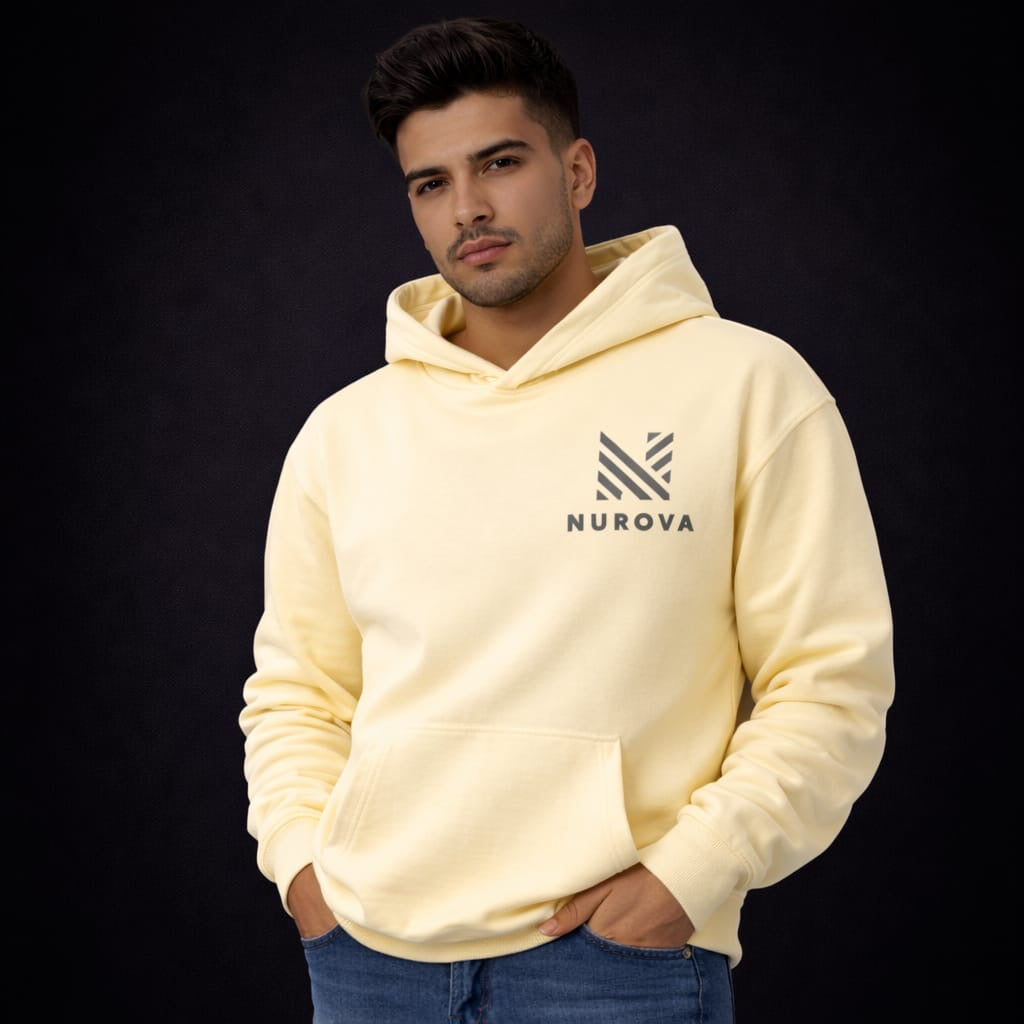 NUROVA Premium Black Hoodie Minimal Streetwear Essential