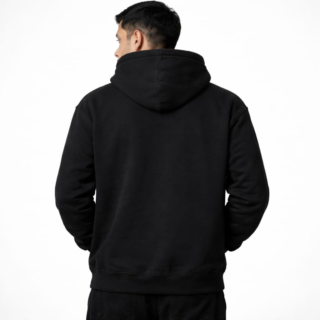 NUROVA Premium Black Hoodie Minimal Streetwear Essential